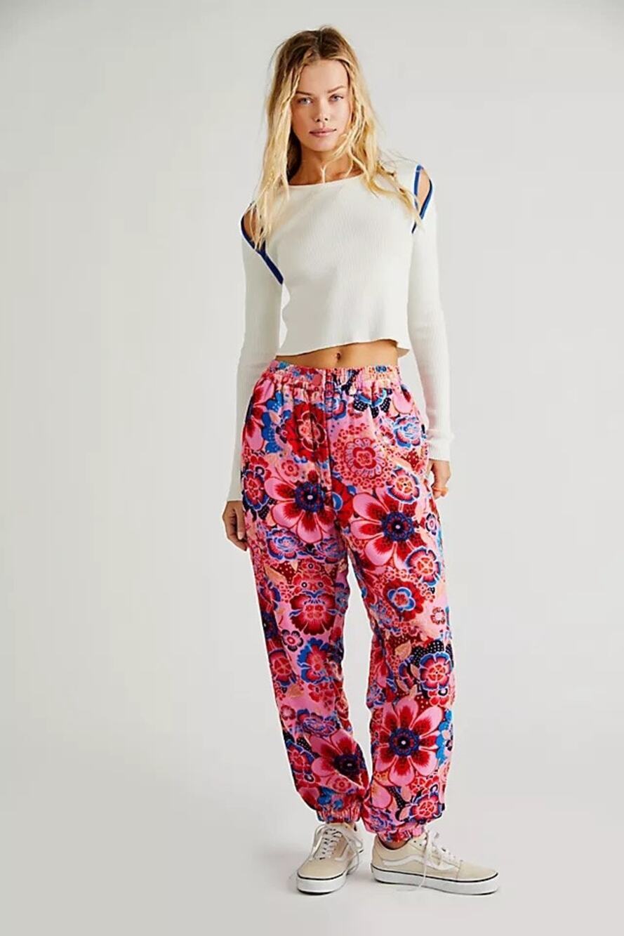 Free People Sun Valley Velvet Pants Fruit Punch Combo Size XS